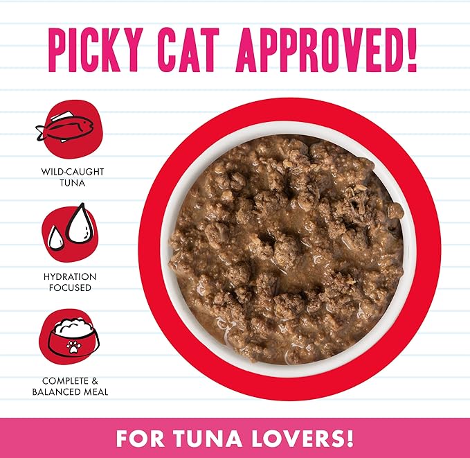 Weruva BFF Minced Natural Wet Cat Food, Tuna Too Cool in Gelee, 3oz Can, Pack of 24