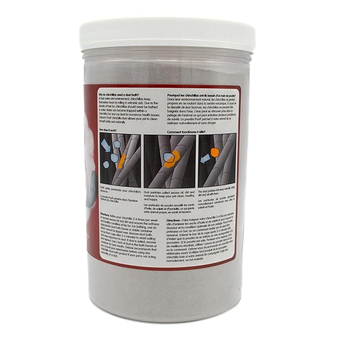 Oxbow POOF! Chinchilla Dust Bath,100% Natural Blue Beauty Dust for Chinchillas, Degus, Gerbils, and Hamsters, Small Animal Grooming, Natural Dusting Powder, 2.5 lbs Jar