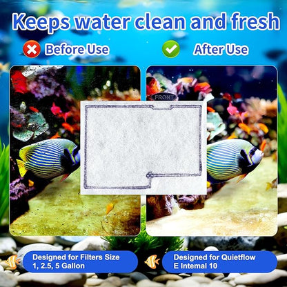 10 Packs Small Replacement Filter Cartridges for Aqueon QuietFlow E Internal Power Filter Size 10 and Minibow Aquarium Filters Size 1/2.5/5 Gallon ﻿