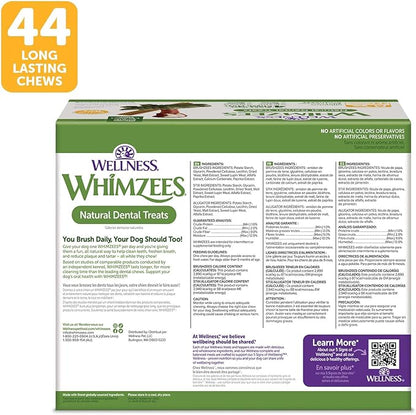 WHIMZEES Wellness Value Box Dog Dental Treats, Natural Chews, Medium Size (44 Count)