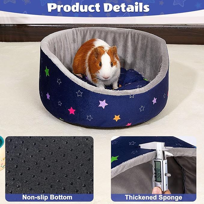 Glittme Soft Rabbit & Guinea Pig Bed - Thick Removable Mat, Machine Washable, Cozy Cuddler Cup Bed for Guinea Pig, Rabbit, Ferret