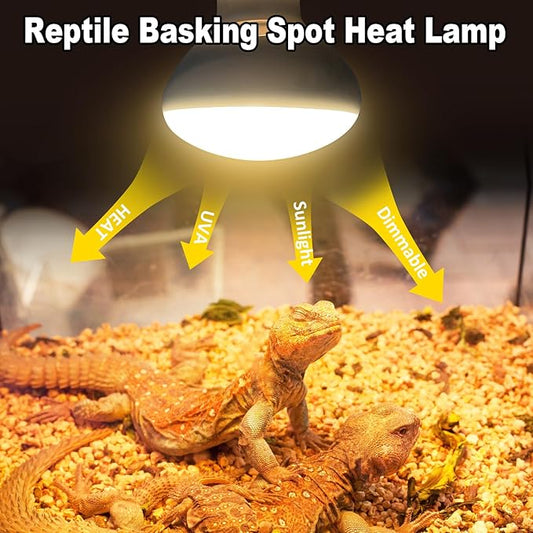 MIXJOY 150W Reptile Heat Lamp Bulbs, 2Pack Heat Lamp Bulbs for Reptiles Basking Bulbs UVA Daylight Basking Light Amphibians Heating Lamp Emitter for Lizard, Tortoise, Bearded Dragon Gecko, Chicken