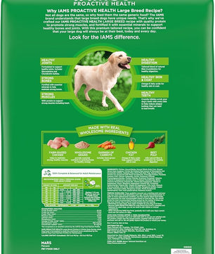 IAMS Proactive Health Large Breed Adult Dry Dog Food with Real Chicken, 40 lb. Bag