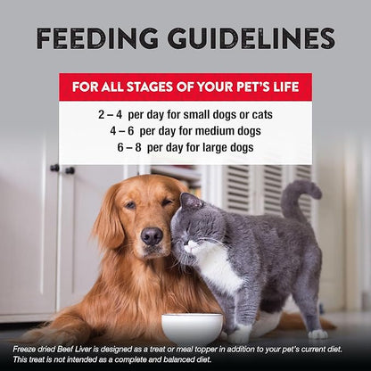 Northwest Naturals Raw Rewards Freeze-Dried Beef Liver Treats for Dogs and Cats - Bite-Sized Pieces - Healthy, 1 Ingredient, Human Grade Pet Food, All Natural, Proudly Made in USA, 3 Oz