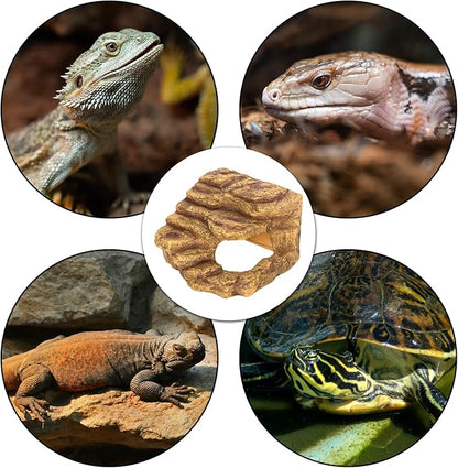 Resin Reptile Hideout Cave Reptile Habitat Tank Decor Terrarium Accessories for Bearded Dragon Leopard Gecko Lizards Turtle