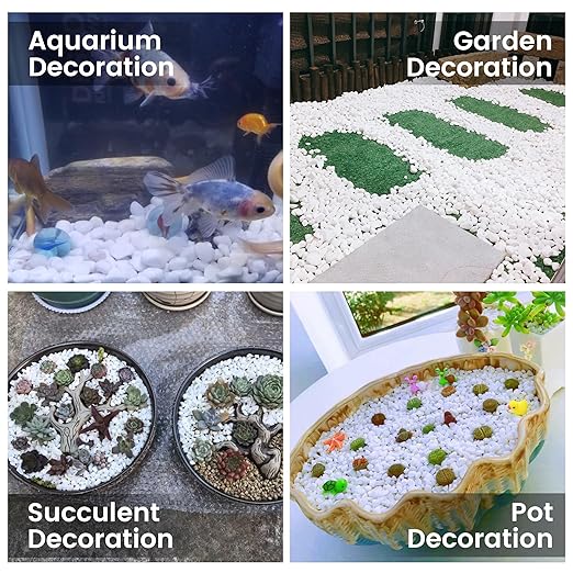 SIDONG 10 LB White River Rocks, 0.3-0.5 Inches Matte Pebbles for Indoor Plants, Aquarium Rocks Used in Fish Tank, Decorative Stones for Plants, Vases, Home Décor, Crafting, Garden Landscaping