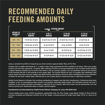 Purina Pro Plan Large Breed Dry Puppy Food, Chicken and Rice Formula - 47 lb. Bag