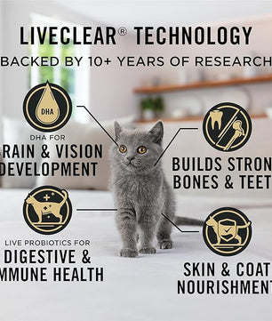 Purina Pro Plan LiveClear Dry cat Food for Kittens Cat Allergen Reducer Chicken and Rice Formula - 12.5 lb. Bag