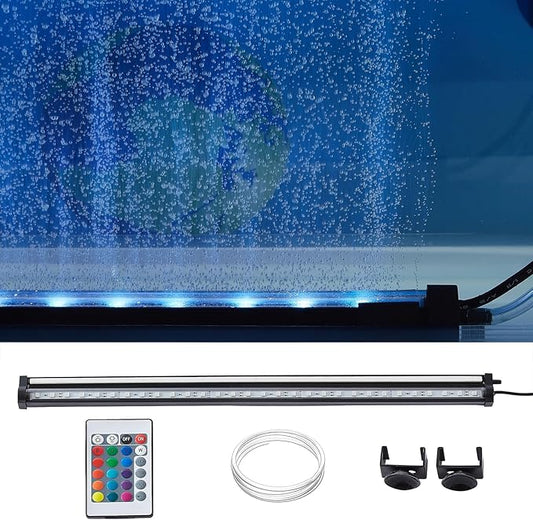 Carefree Fish Aquarium 4/8/12/16/24/40In Led Nanometer Materials Air Stone Strip Ⅱ and Tube Fish Tank Oxygen Stone Bubble Wall RGB Light Waterproofing Grade IP68(Air Pumps not Included