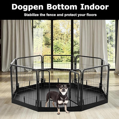 PJYuCien Dog Playpen Bottom Pad, Fits 24 Inch Width 8 Panels Regular Octagon Metal Exercise Pet Playpen, Black (Note:Playpen Not Included)