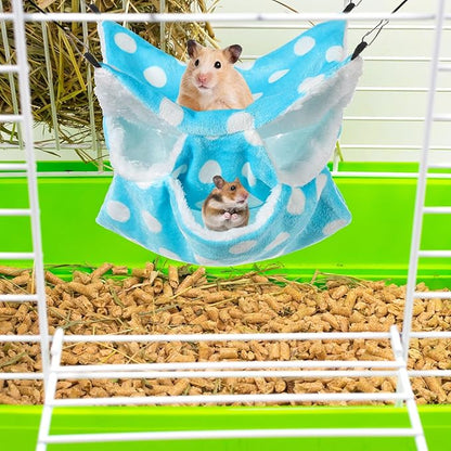 Sadnyy 6 Pieces Guinea Pig Rat Hammock Three Layer Ferret Bed Small Animal Hanging Pet Cage Hammock for Chinchilla Rat Sugar Glider Squirrel Reptiles(Lively Pattern)
