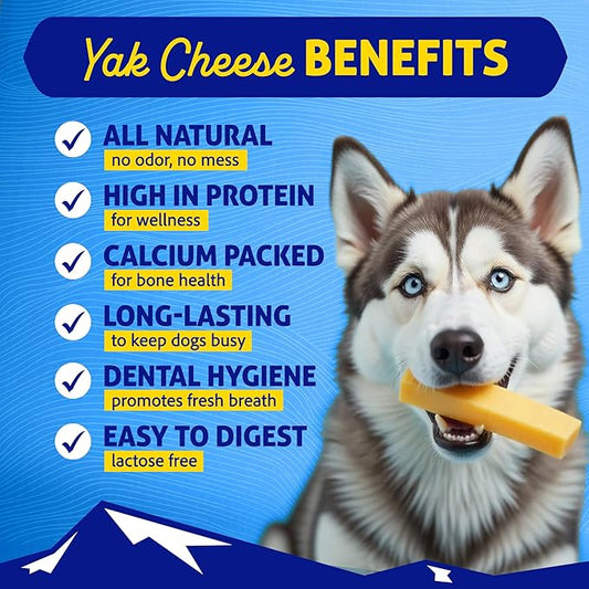 Himalayan Dog Chew Original Yak Cheese Dog Chews, The Better-For-You Chew, 100% Natural, Long Lasting, Healthy Safe Dog Treats, Lactose & Grain Free, Protein Rich, For Dogs 65 Lbs & Smaller, 5-Count