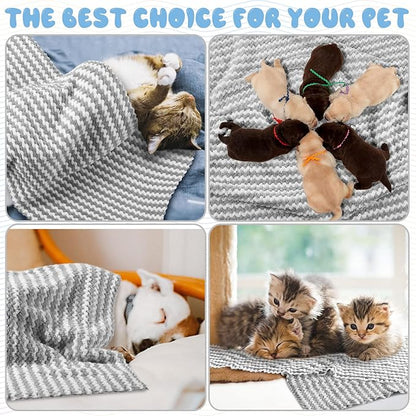 Moukeren 20Pcs Guinea Pig Fleece Bedding Blankets Bulk Washable Small Animal Fleece Cage Liners Pet Wash Cloth Sleeping Mat Cover for Hamster Chinchilla Rabbit Hedgehog(Light Gray, 14 x 30 Inch)