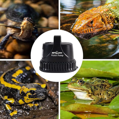 REPTIZOO Low Water Level Drain Pump, 243GPH 26W Submersible Drain with Bottom Suction, Flow Adjustable Bottom-draw Water Pump for Turtle/Fish/Paludarium Tanks