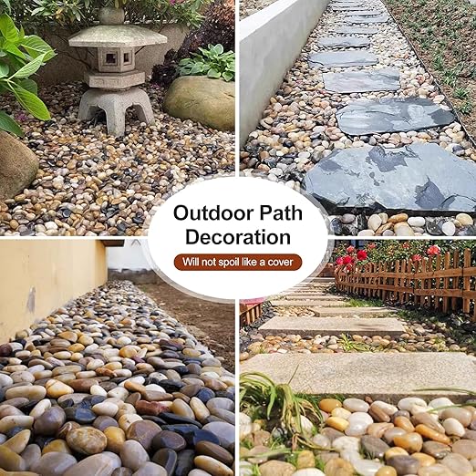 10 lbs River Stones and Pebbles can be Used for Gardening; Aquarium Rocks and Gravel are Suitable for Fish Tank decorationsand Sand Pebbles