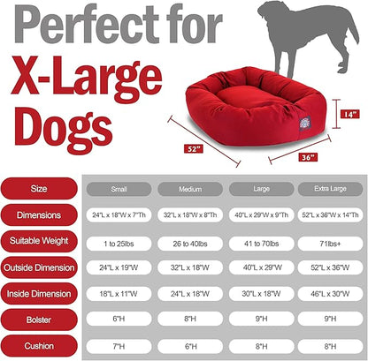 Majestic Pet 52 inch Red Bagel Dog Bed Products