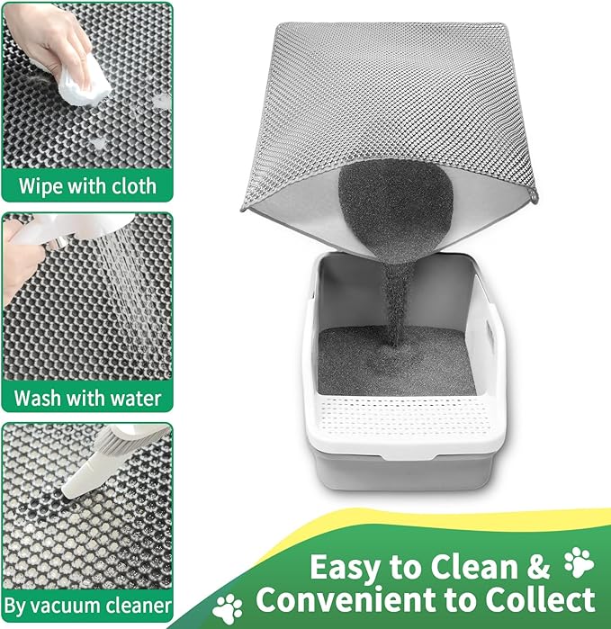 XXL 47''X 36'' Supper Large Cat Litter Box Mat,2 Layer Litter Mat for indoor cats,Rug for Pet kitty,Litter Trapping Mats,Waterproof Urine Proof,Non-Slip