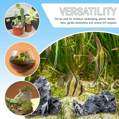 2.5lb Natural Seiryu Stones, Aquarium Rocks Decoration Aquascaping Stone Landscaping Model for Fish Tank Decor Terrariums Paludariums Reptile Enclosures Gardens, 2-6 inches