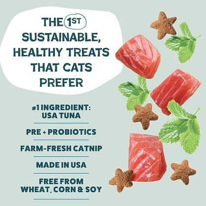 Shameless Pets Crunchy Cat Treats - Catnip Treats for Cats with Digestive Support, Kitten Treats with Real Ingredients, Natural & Healthy Flavored Feline Snacks - Catnip N Chill Tuna, 12 oz