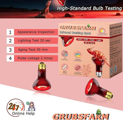 75W Compact Infrared Red Basking Spot Light Bulb – Promotes Healthy Growth, Vitality & Heat Support, Ideal Heat Lamp for Reptiles & Amphibians, Bearded Dragons, Turtles, Snakes, Chicks, 2.5"