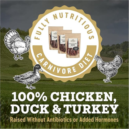 Farm Hounds - Bundle Gizzards - Premium Chicken, Duck, & Turkey Jerky for Dogs - from 100% Humanely Raised - Break-to-Size - Great for Training & Treats - No Added Fillers - Made in USA - 3 Pack