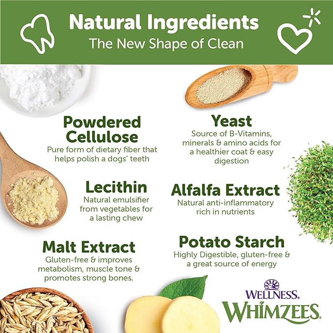 Wellness WHIMZEES Value Box Dog Dental Treats, Natural Chews, Large Size, (24 Count)