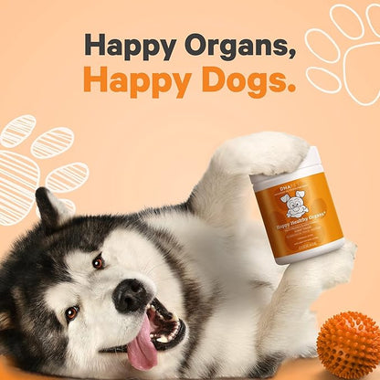 Happy Healthy Organs & Glands Supplement for Dogs, Freeze-Dried Raw Grass-Fed Beef Liver Heart Kidney Spleen Pancreas Bone Marrow, Bovine Thymus Multi Organ Powder, Canine Vitamins, 3 oz