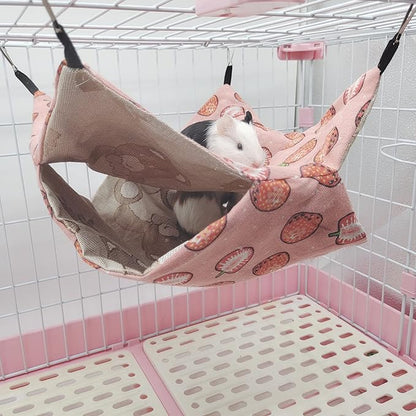 LEFTSTARER Guinea Pig Rat Ferret Hammock Bed Chinchilla Hamster Squirrel Hanging Hammock Summer Ice Surface Bed Cage Stuff Accessories