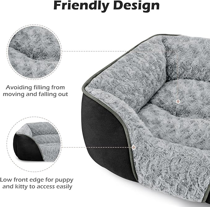 INVENHO X-Large Dog Bed Rectangle Washable Orthopedic Soft Calming Sleeping Durable Pet Cuddler with Anti-Slip Bottom