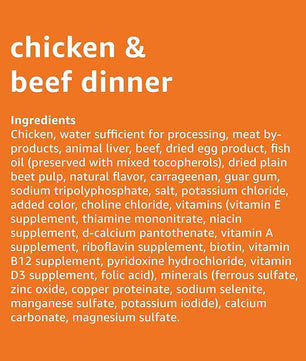 Amazon Basics Puppy Chopped Ground Dinner Canned Dog Food, with Chicken & Beef, 13.2oz (Pack of 12)