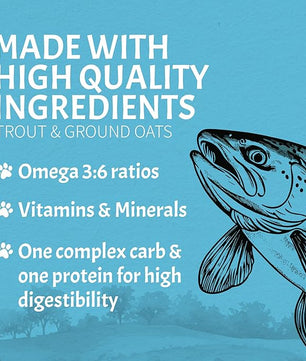 Canine Caviar - Special Needs: Trout & Whole Ground Oats, Alkaline Dry Dog Food, Limited Ingredients, Gluten-Free, Based on Science & Research, Veterinary Alternative Diet (11 Pound Bag)