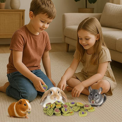 40PCS Timothy Hay Treats Bunny Rabbit Toys for Boredom, Handmade Guinea Pig Chew Treats Toys, Chinchilla Chews for Teeth Small Animals Hamster Rat Gerbil