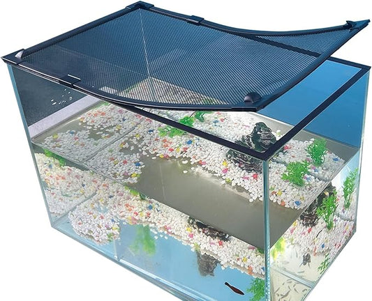 Magnetic Fish Tank Cover Net Aquarium Lid Mesh Top Hood Cut to Any Size Ventilation Transparency Anti-Jumping Aquarium Cover (39"X19")