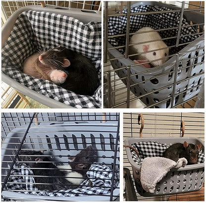JWShang Rat Hammock for Cage, Chew Proof Hanging Basket Bed with Sturdy Hooks, Pet Cage Accessories, Safe Cozy Small Animal Rodent Hammock for Sugar Glider Mice Snuggling Sleeping