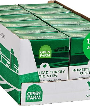 Open Farm Rustic Stews Wet Dog Food, Grain-Free, Complete & Balanced with Human-Grade Ingredients, Humanely-Raised Meat & Bone Broth, Homestead Turkey Recipe, 12.5oz Packs (Case of 12)