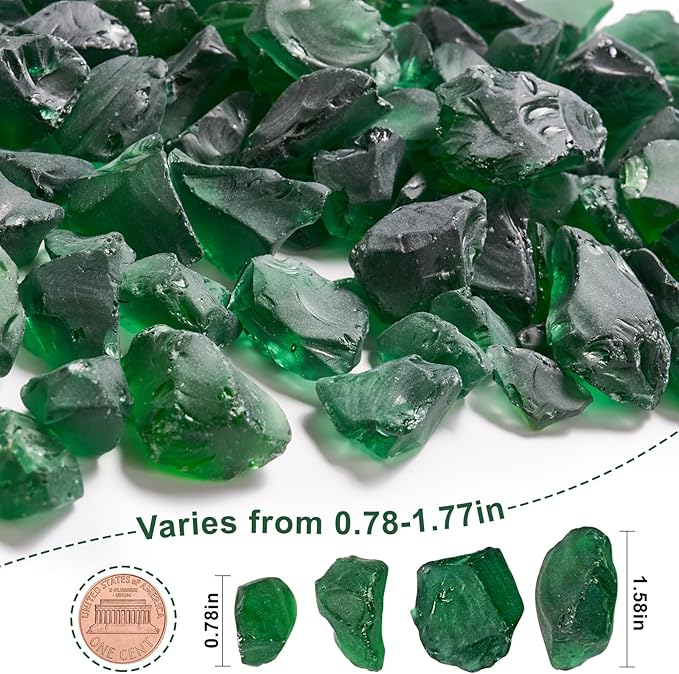 Versatile Frosted Sea Glass Block - 1LB Green Vase fillers, Aquarium Gravels, Sea Glass Decor, Ideal for DIY Crafts, and Home Decor - Perfect for Beach Weddings and More