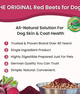Olewo Original Red Beets for Dogs – Natural Dog Anti Itch, Dog Food Topper, Skin & Coat Support – Dehydrated Vegetables for Dogs, Dog Supplements & Vitamins, Toppers for Dogs, Fiber for Dogs, 5.5 lbs