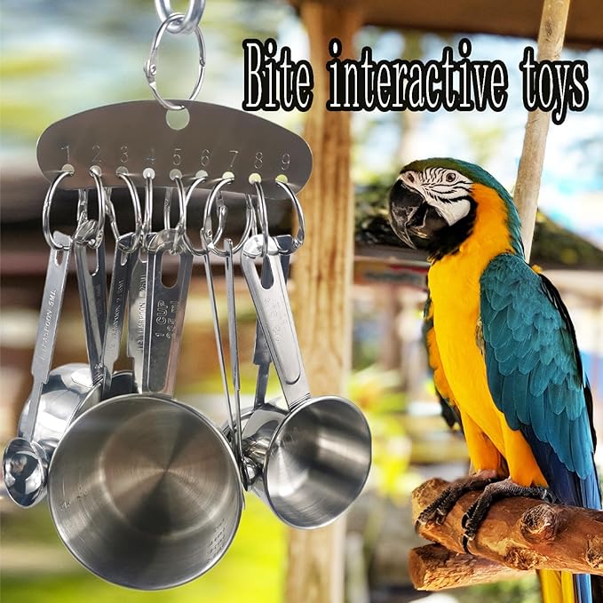 Bird Toys Hanging Bite Chewing Interactive Toys Macaw, African Grey Parrot, Cockatow, Amazon Parrot Bird Gifts