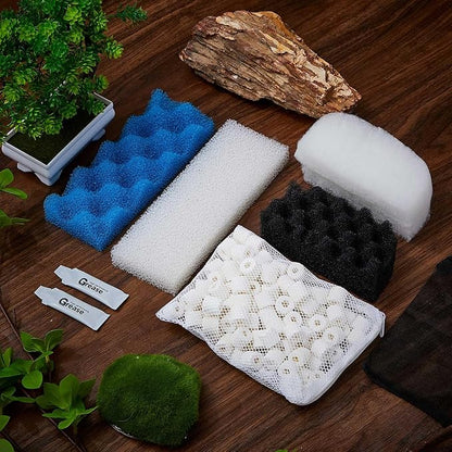 26 Pcs Aquarium Media Kit Compatible with Fluval 206/207 Canister Filter, Maintenance Replacement Accessories Including Foam Pad Ceramic Rings Filter Bags