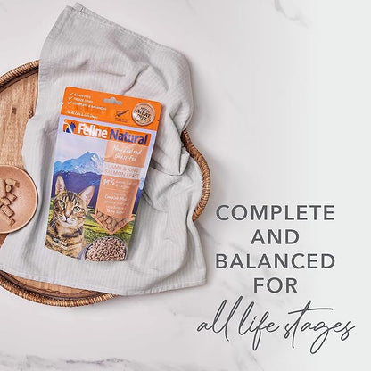 Feline Natural High Protein Dry Cat Food, Freeze-Dried Diet with 98% Meat, Organs & Seafood, No Peas, Grains, or Artificial Additives, Made in New Zealand, Lamb & King Salmon, 3.5oz