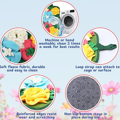 Foraging Mat for Hedgehog Enrichment Toys, Hedgehog Toys for Cage, Interactive Feeding Toy for Small Pet, Rabbit Foraging Mat, Hedgehogs Accessories, Guinea Pig Toy (Green, 17.7x9.8in)