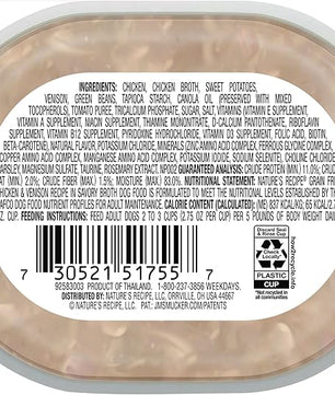 Nature’s Recipe Grain Free Wet Dog Food, Chicken & Venison Recipe, 2.75 Ounce Cup (Pack of 12)