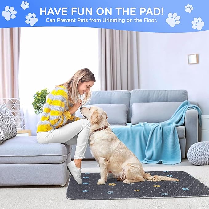 Aitmexcn Washable Puppy Dog Pee Pad, 2PCS 100% Waterproof Whelping Training Mat for Puppy/Senior Dog, Fast Drying Reusable Puppy Pads for Indoor, Outdoor and Car Travel- 32'' x 36''