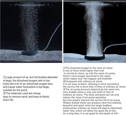 Carefree Fish Aquarium Nano Air Stone Disk Fish Tank Bubble Stone Disc 1.4/2/4/6/8 Inch