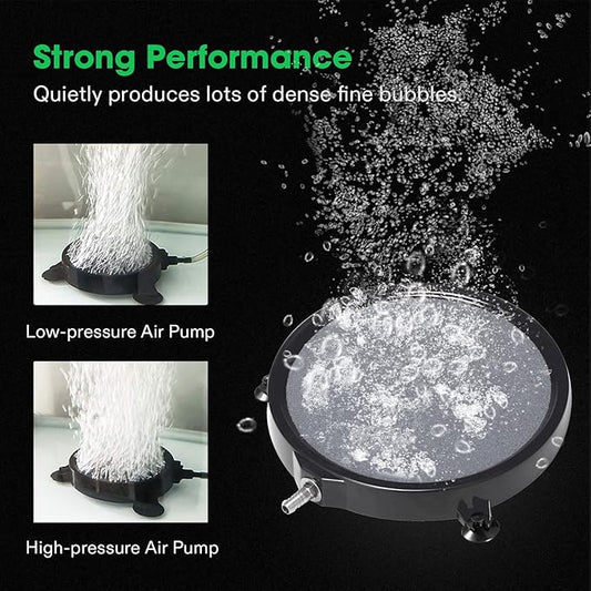 VIVOSUN Air Stone Disc 8 x 8 Inch with Shell and Sucker for Aquarium, Fish Tank and Hydroponics Air Pump