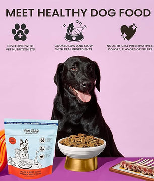 The Pets Table Air Dried Dog Food for Dogs Large, Medium and Small with Sensitive Stomachs | Puppy Dog Food, Adult Dog Food, Senior Dog Food | Lamb & Beef with Brown Rice 4.5 lbs / 72 oz Bag