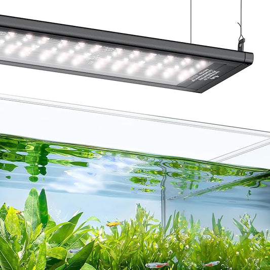 Pawfly Aquarium Light for Plants, 16 W Fish Tank Light, Full Spectrum Aquarium Lights, 24/7 LED Aquarium Light for Fish Tank with Timer & Adjustable Brightness, Fishes Lamp for 16"-22" Tanks