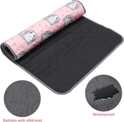 Guinea Pig Cage Liners Waterproof Guinea Pig Pee Pads, Digital Print Washable Reusable & Anti Slip Guinea Pig Bedding Fast and Super Absorb Water for Small Animals Rabbit Hamster Rat