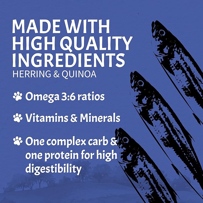 Canine Caviar - Wild Ocean: Herring & Teff Alkaline Dry Dog Food, Limited Ingredients, Gluten-Free, Based on Science & Research, Veterinary Alternative Diet (22 Pound Bag)
