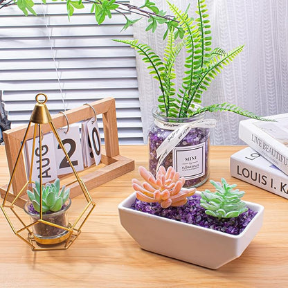 0.5 Lb/230g Amethyst Quartz Crystal Chips Bulk, Purple Crushed Stones Natural Gemstones Healing Reiki Crystals Mini Quartz Vase Filler Aquarium Gravel Rocks, 5-7mm